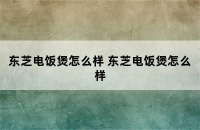 东芝电饭煲怎么样 东芝电饭煲怎么样